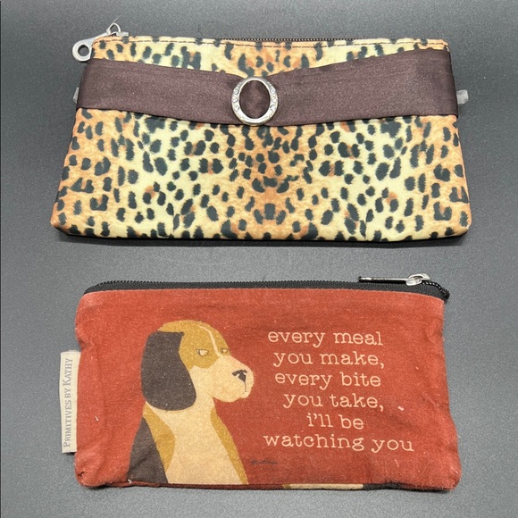 Primitives by Kathy Rustic Redsish Dog + Leopard Pouch Set/2 - Picture 5 of 10